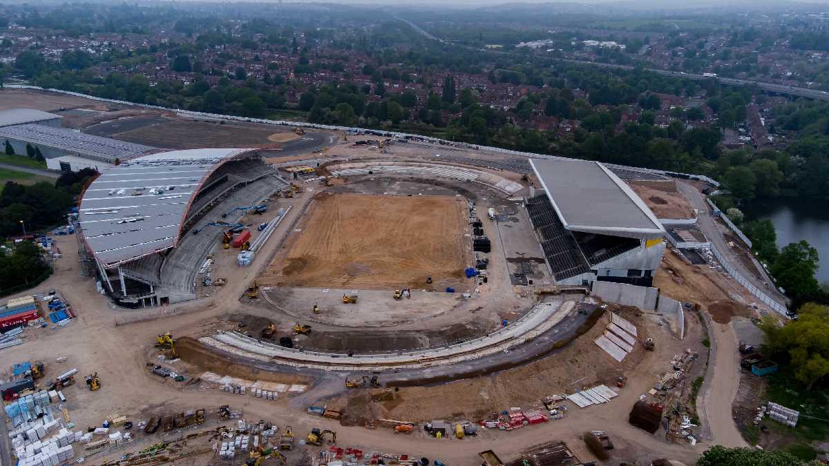 Construction of Alexander Stadium - June 2021